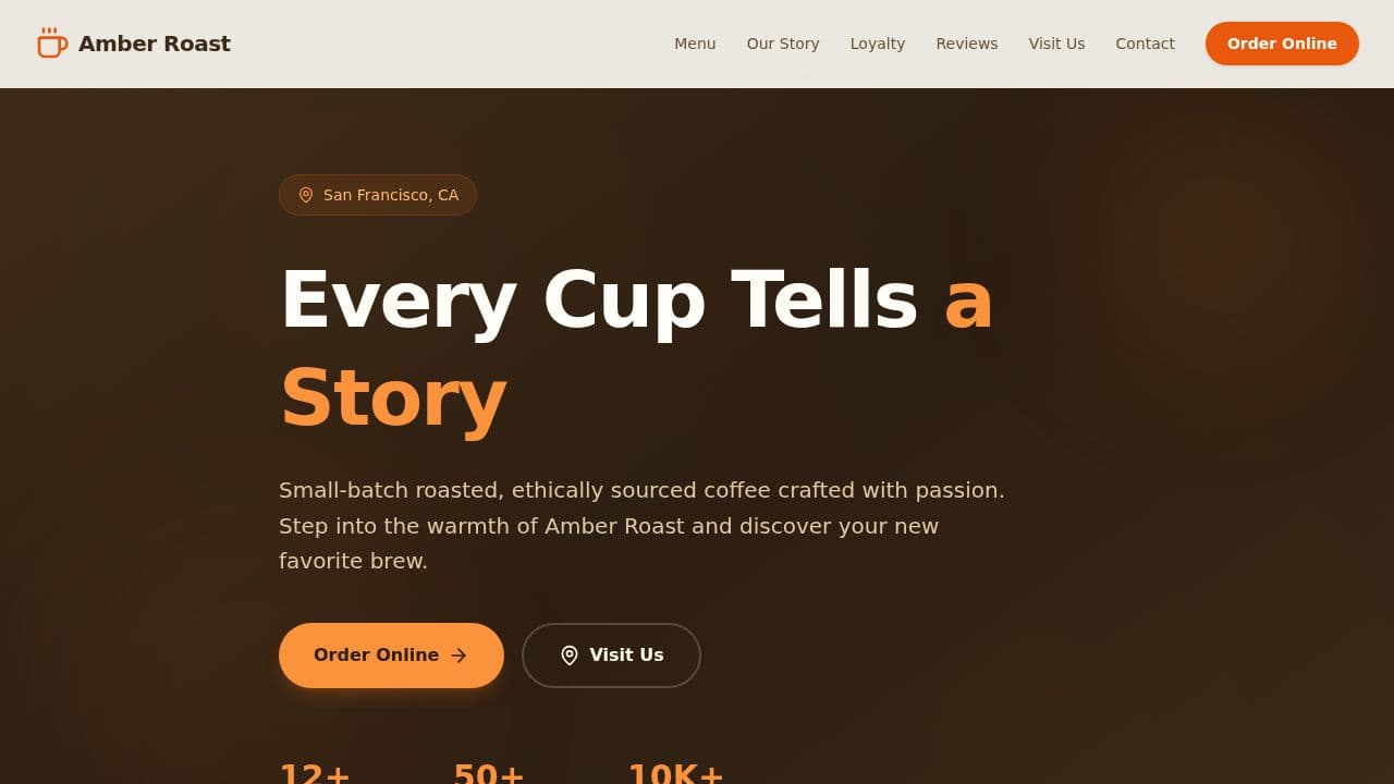 Cafe website template