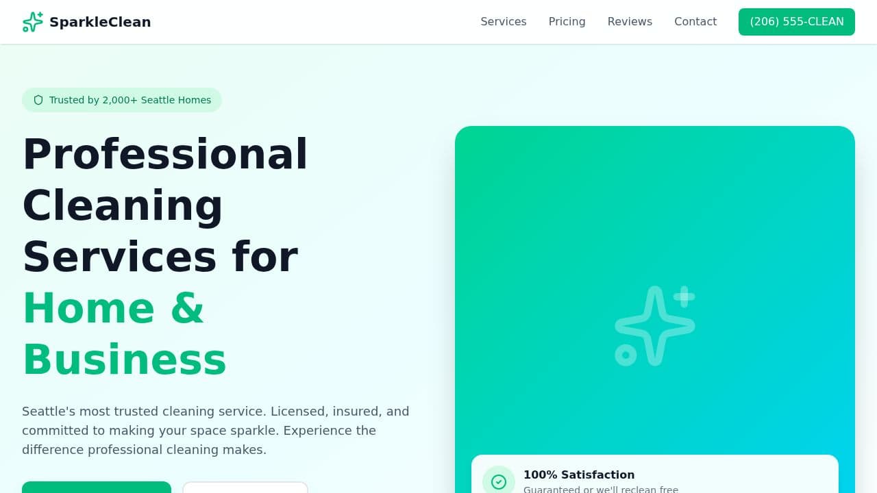 Cleaning website template