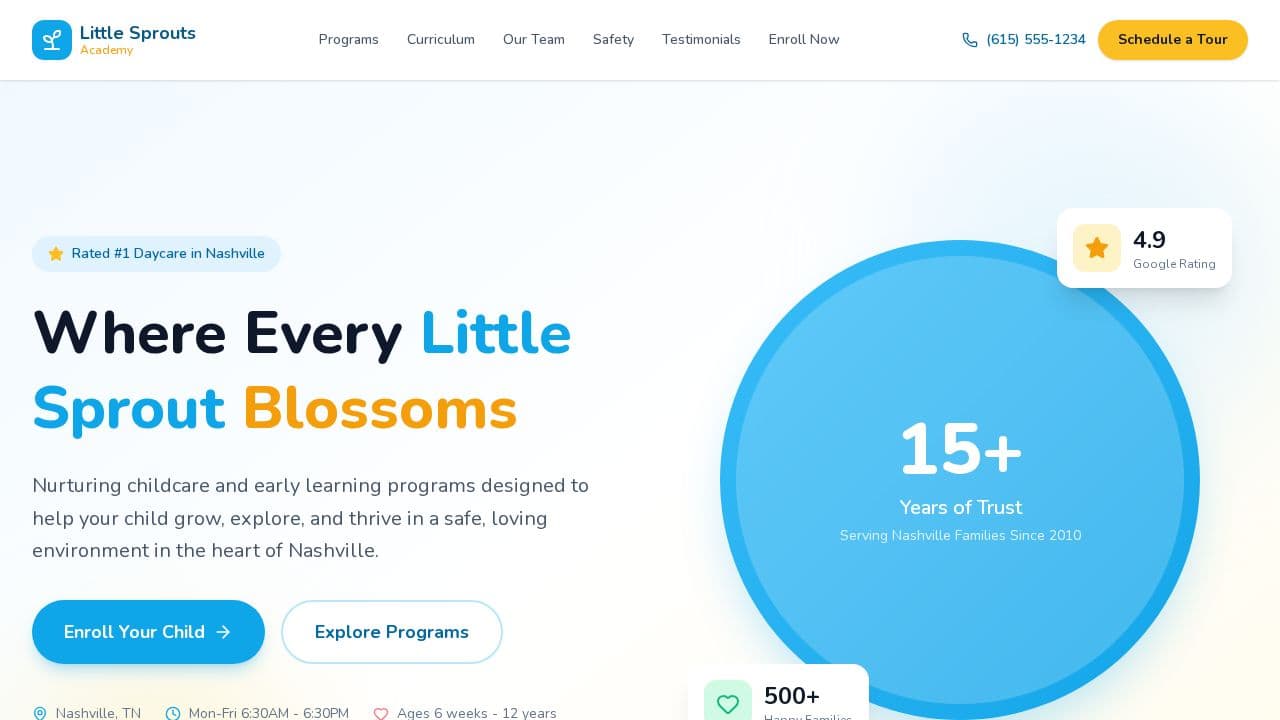 Daycare website template