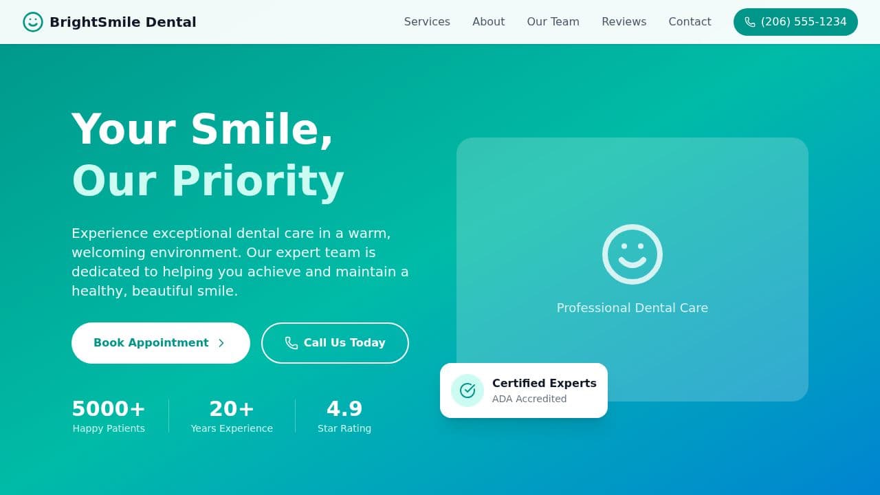 Dental Clinic website template