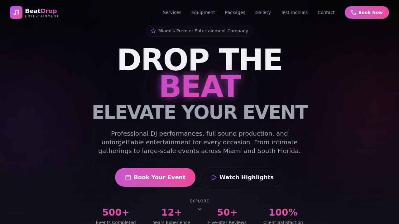 DJ Services website template