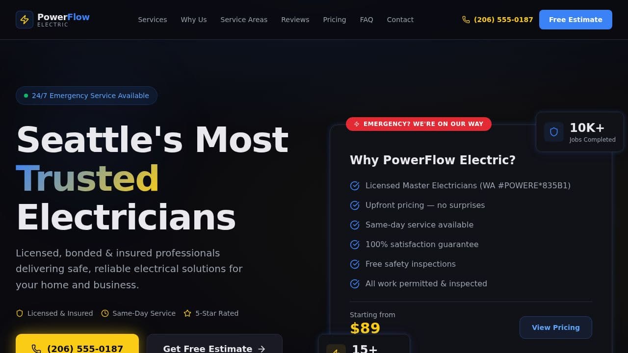 Electrician website template