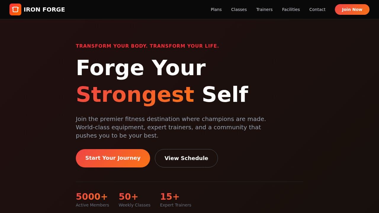 Fitness Center website template