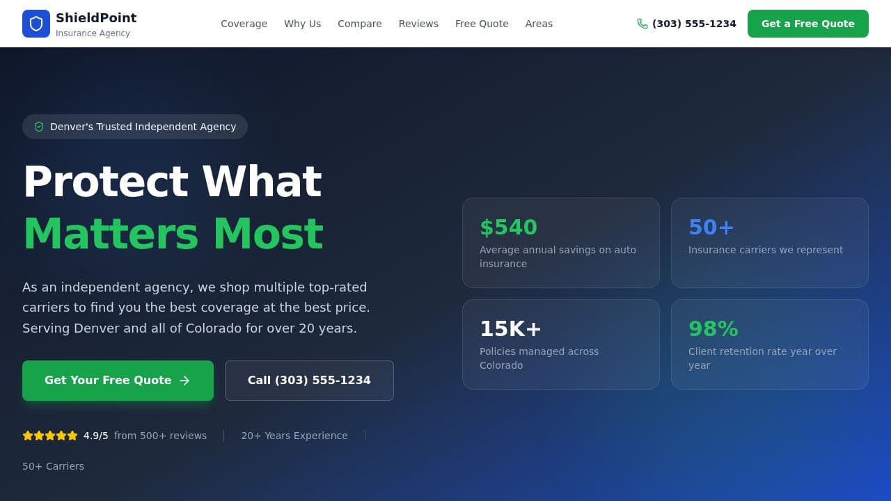 Insurance website template
