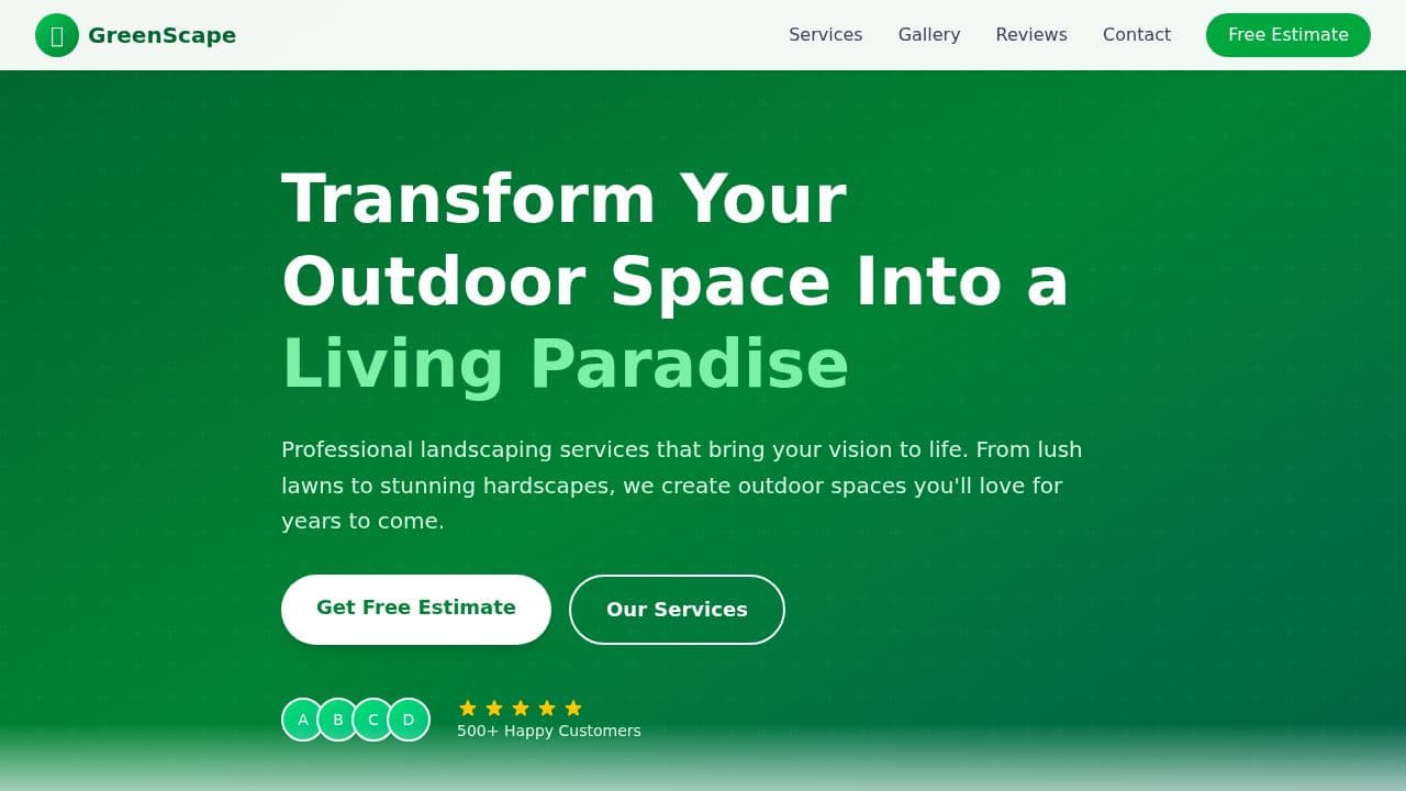 Landscaping website template