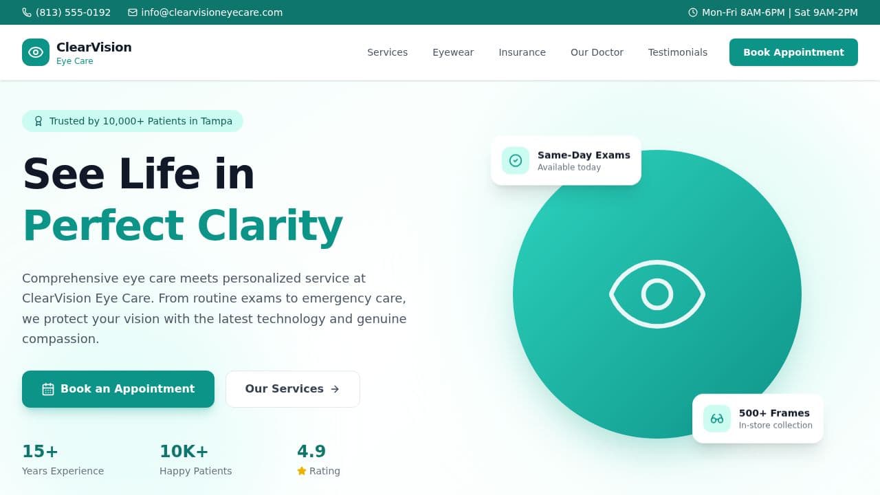Optometrist website template