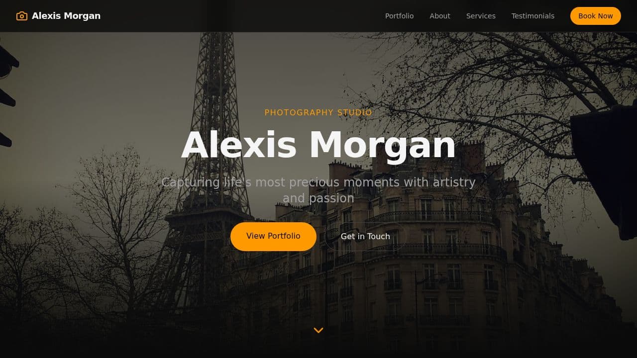 Photographer website template