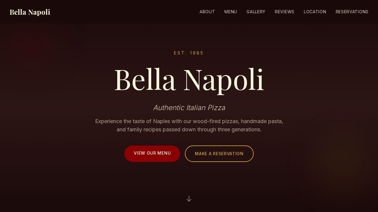 Pizzeria website template