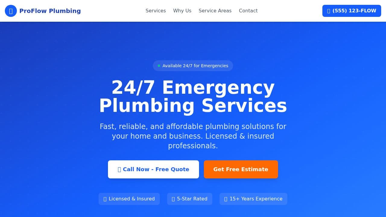 Plumber website template