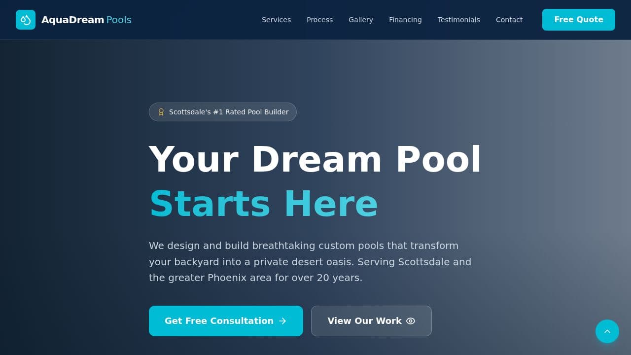 Pool Builder website template