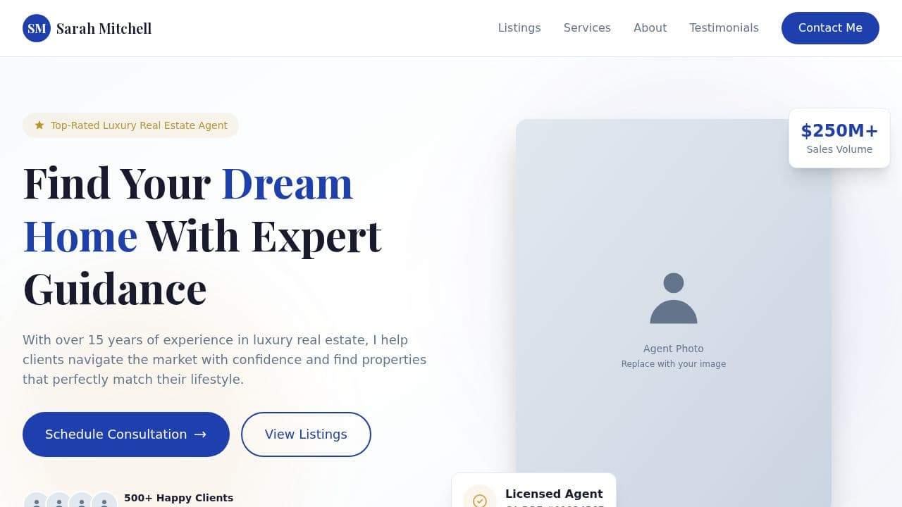 Realtor website template