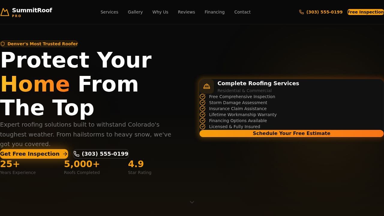 Roofing website template