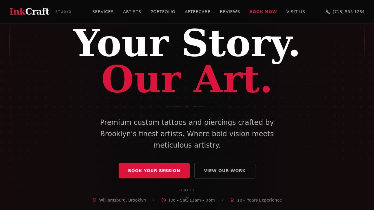 Tattoo Shop website template