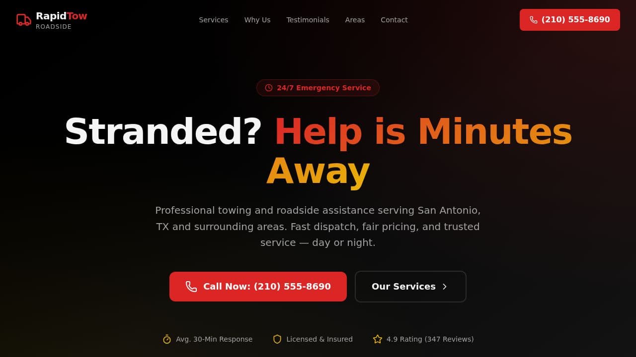 Towing website template